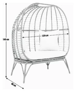 Habitat Kora 2 Seater Egg Bench - Black -Home Sales Store 9210822 R E001