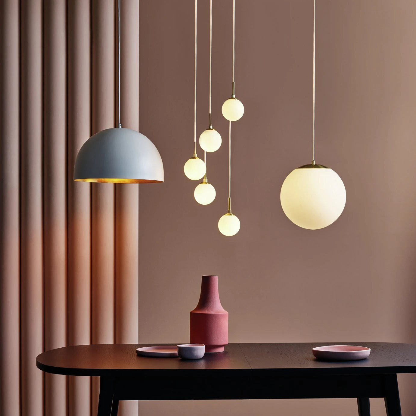 Habitat Boyd Glass & Metal Pendant Light - Brass 3 Habitat Boyd Glass & Metal Pendant Light - Brass