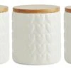 Habitat Set Of 3 Food Storage Heart Canisters -Home Sales Store 9310519 R Z001A