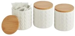 Habitat Set Of 3 Food Storage Heart Canisters 9 Habitat Set Of 3 Food Storage Heart Canisters -Home Sales Store 9310519 R Z004A