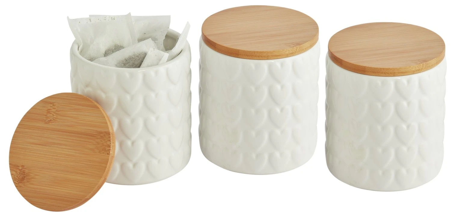 Habitat Set Of 3 Food Storage Heart Canisters 6 Habitat Set Of 3 Food Storage Heart Canisters - Image 4