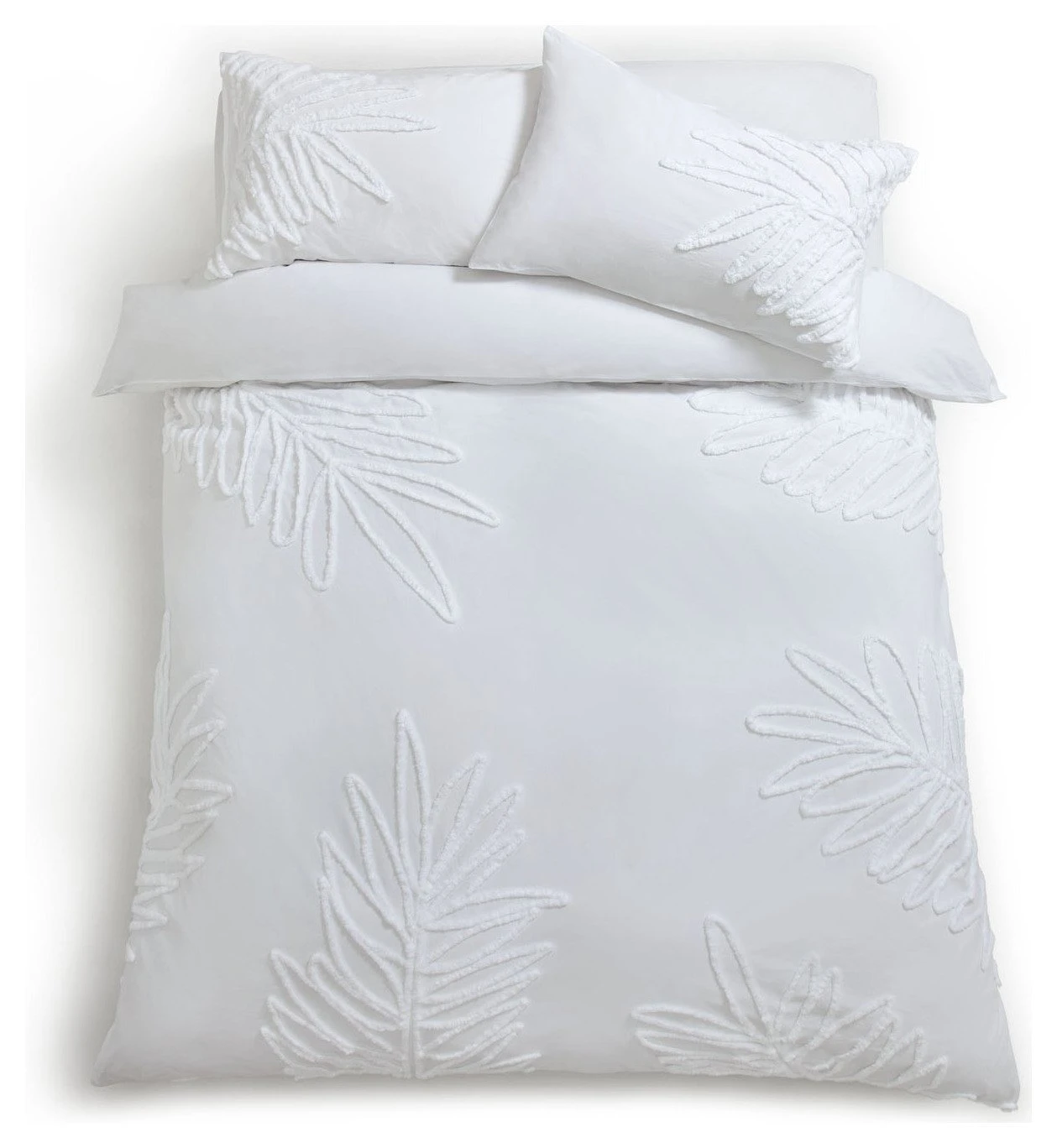 Habitat Cotton Tufted Leaf White Bedding Set - Double 4 Habitat Cotton Tufted Leaf White Bedding Set - Double - Image 2