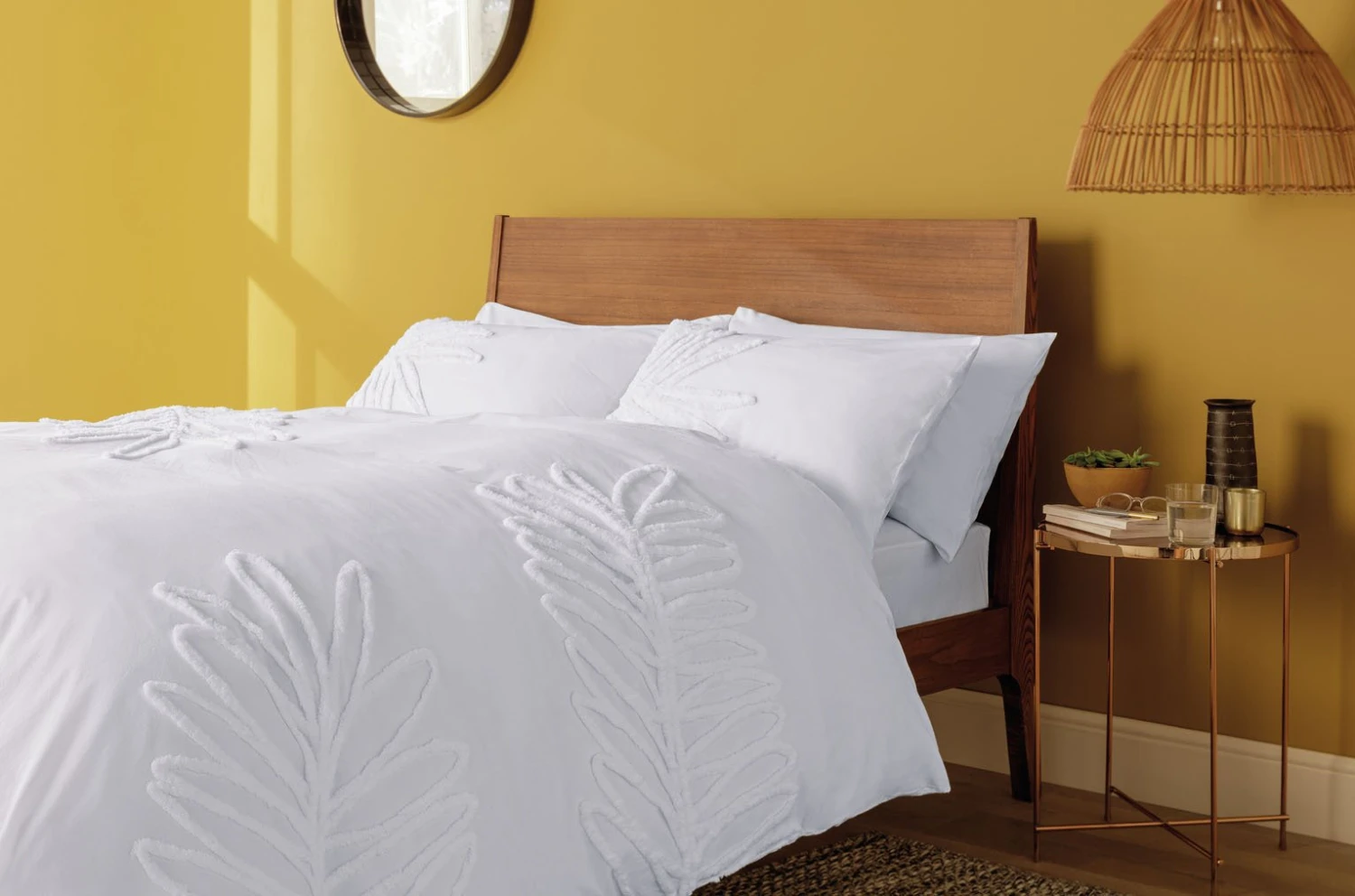 Habitat Cotton Tufted Leaf White Bedding Set - Double 7 Habitat Cotton Tufted Leaf White Bedding Set - Double - Image 5