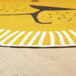 Habitat Kids Lion Face Circle Rug - Yellow - 100x100cm 10 Habitat Kids Lion Face Circle Rug - Yellow - 100x100cm -Home Sales Store 9338065 R Z002C