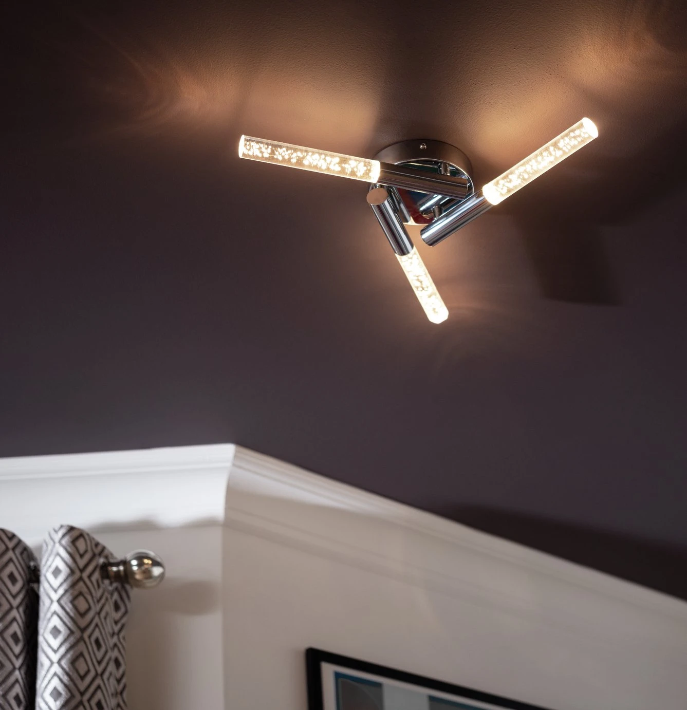 Habitat Bubble 3 Light Flush To Ceiling Light - Chrome 3 Habitat Bubble 3 Light Flush To Ceiling Light - Chrome