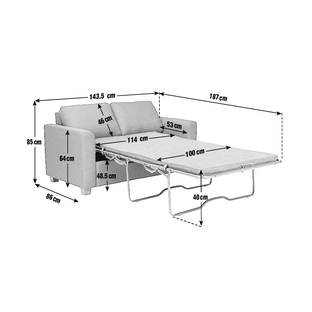 Habitat Apartment 2 Seater Fabric Sofa Bed - Charcoal 7 Habitat Apartment 2 Seater Fabric Sofa Bed - Charcoal - Image 5