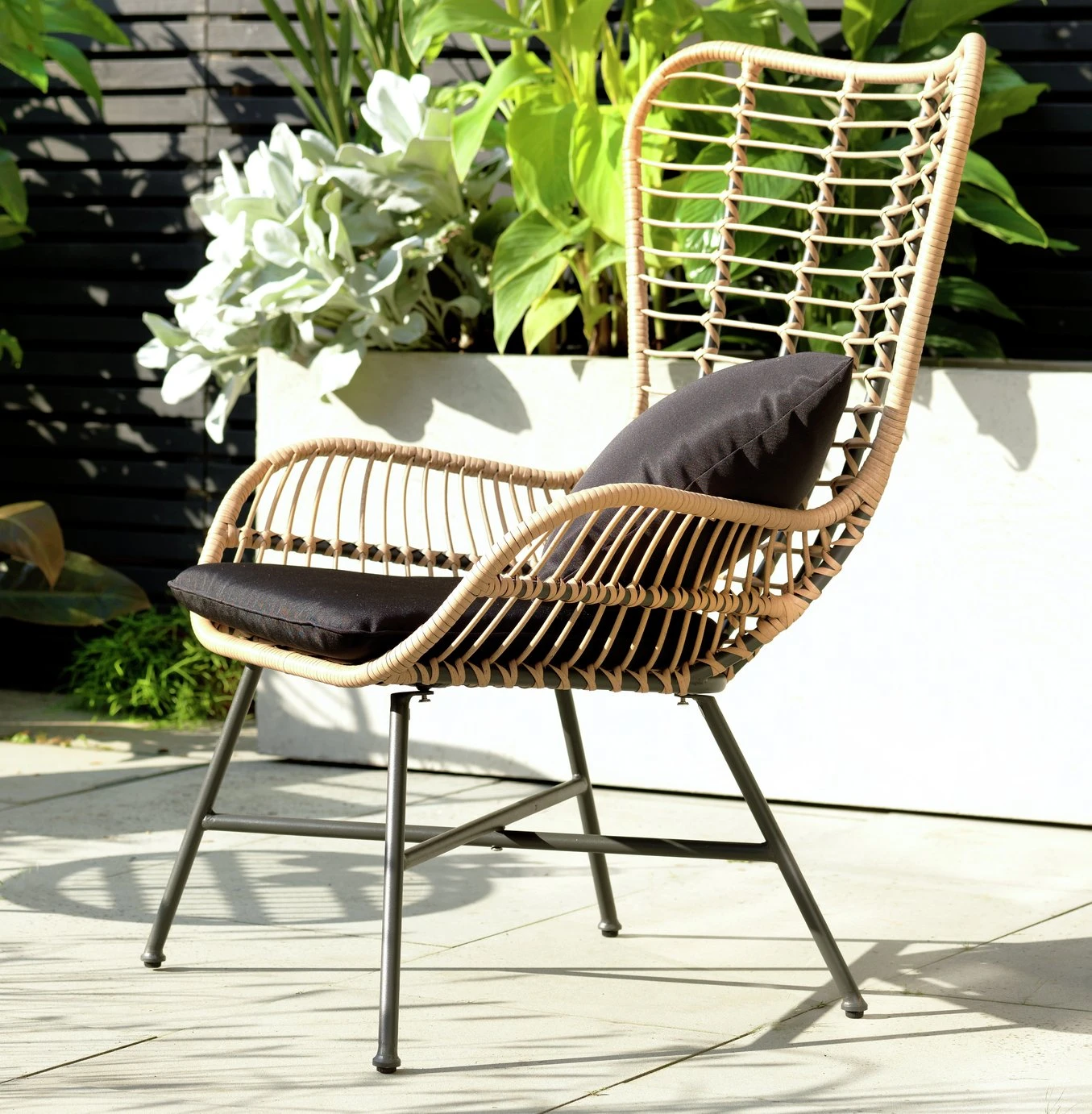 Habitat 2 Seater Bamboo Garden Bistro Set - Natural 11 Habitat 2 Seater Bamboo Garden Bistro Set - Natural - Image 9