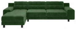 Habitat Hendricks Velvet Left Hand Corner Chaise Sofa-Green -Home Sales Store 9375554 R Z002A