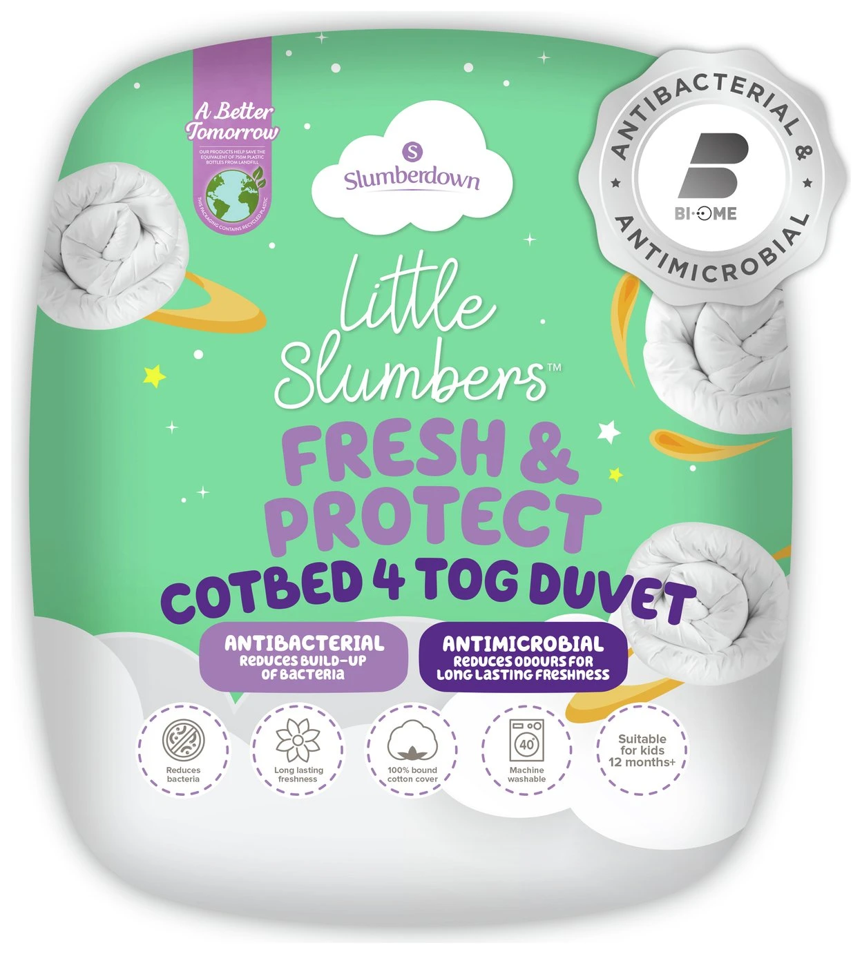 Slumberdown Anti Bacterial 4 Tog Kids Duvet - Toddler 3 Slumberdown Anti Bacterial 4 Tog Kids Duvet - Toddler