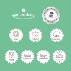 Slumberdown Anti Bacterial Soft Support Pillow - Toddler -Home Sales Store 9379426 R Z015A