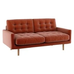 Habitat Fenner Velvet 2 Seater Sofa - Orange 12 Habitat Fenner Velvet 2 Seater Sofa - Orange -Home Sales Store 9387119 R Z002A