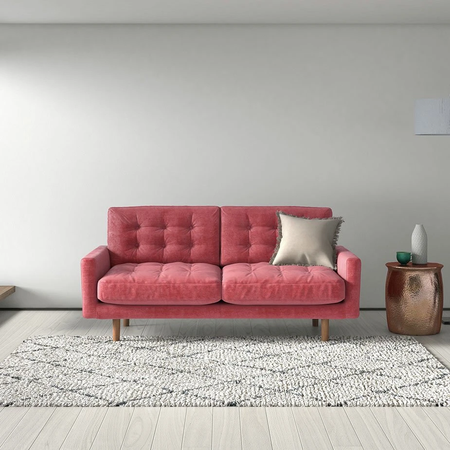 Habitat Fenner Velvet 2 Seater Sofa - Orange 9 Habitat Fenner Velvet 2 Seater Sofa - Orange - Image 7