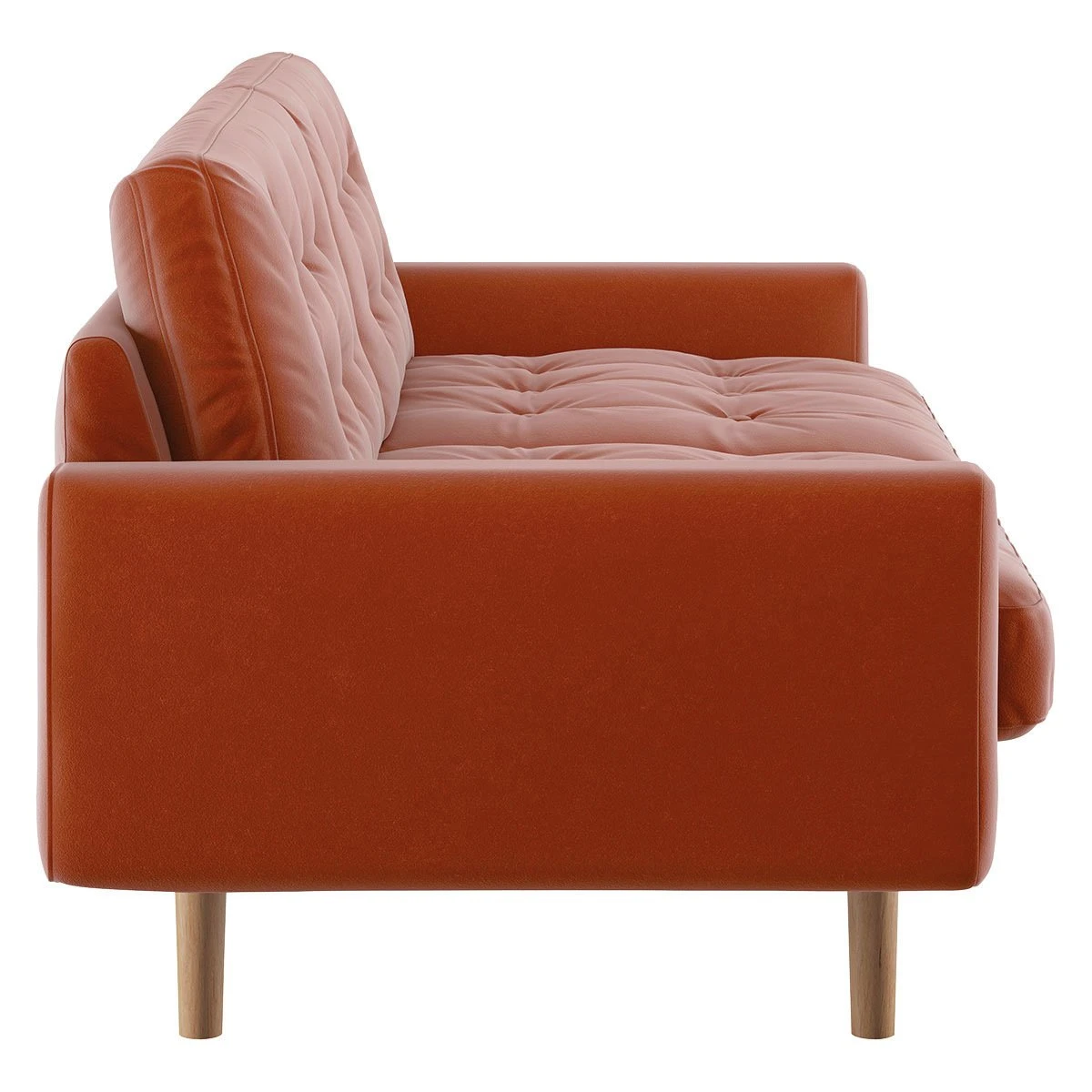 Habitat Fenner Velvet 2 Seater Sofa - Orange 8 Habitat Fenner Velvet 2 Seater Sofa - Orange - Image 6