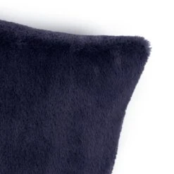 Habitat Plain Faux Fur Cushion - Navy - 43x43cm -Home Sales Store 9393804 R Z005A