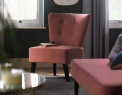 Habitat Delilah Fabric Cocktail Chair - Pink -Home Sales Store 9397336 R Z001C