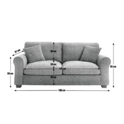 Habitat Lisbon Fabric 3 Seater Sofa - Charcoal -Home Sales Store 9397460 R E001