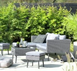 Habitat 5 Seater Rattan Effect Garden Corner Sofa Set - Grey -Home Sales Store 9397673 R Z001C