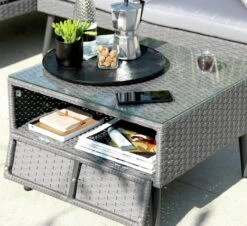 Habitat 5 Seater Rattan Effect Garden Corner Sofa Set - Grey -Home Sales Store 9397673 R Z007C