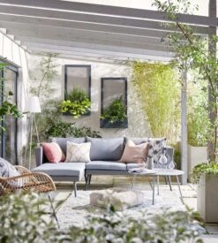 Habitat 5 Seater Rattan Effect Garden Corner Sofa Set - Grey -Home Sales Store 9397673 R Z017C