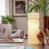 Habitat Parr Glass Column Table Lamp - White -Home Sales Store 9404504 R Z001A