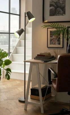 Habitat Iras Double Head Floor Lamp - Grey -Home Sales Store 9404779 R Z002C