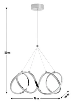 Habitat Spiral Metal LED Pendant Light - Chrome -Home Sales Store 9405486 R E001