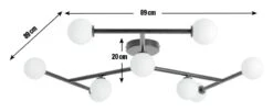 Habitat Alonso 9 Light Flush To Ceiling Light -Black & White 10 Habitat Alonso 9 Light Flush To Ceiling Light -Black & White -Home Sales Store 9405998 R E001