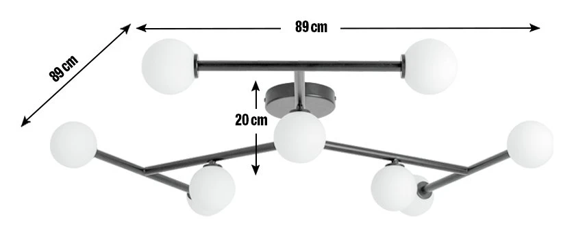 Habitat Alonso 9 Light Flush To Ceiling Light -Black & White 5 Habitat Alonso 9 Light Flush To Ceiling Light -Black & White - Image 3