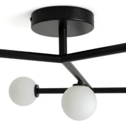Habitat Alonso 9 Light Flush To Ceiling Light -Black & White 12 Habitat Alonso 9 Light Flush To Ceiling Light -Black & White -Home Sales Store 9405998 R Z003A