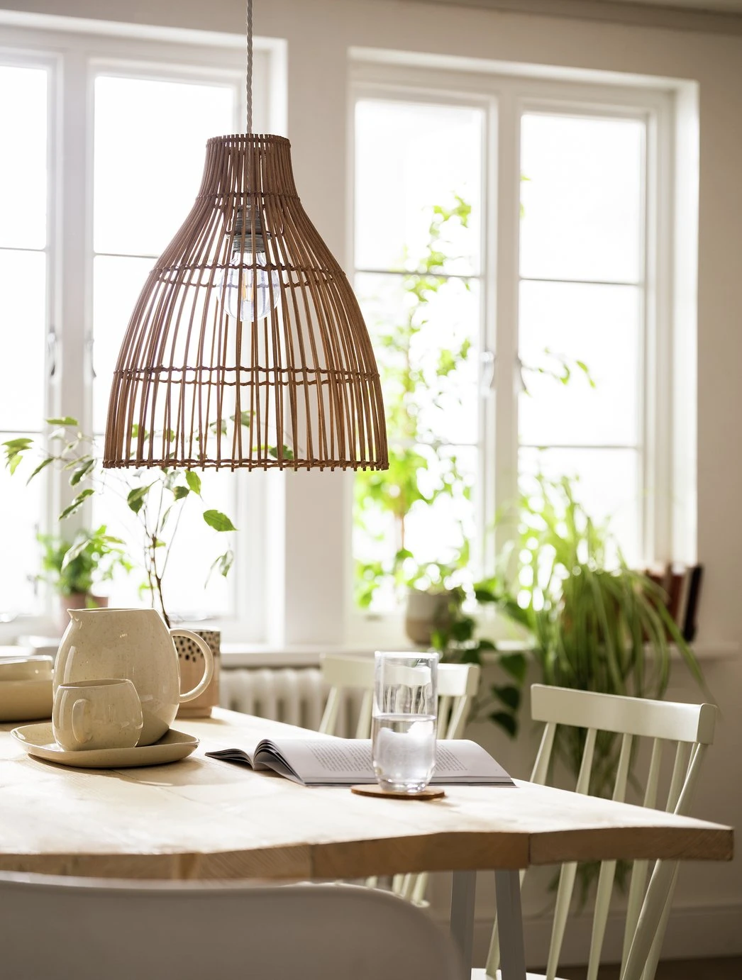 Habitat Camillo Rattan Midi Pendant Shade - Natural 4 Habitat Camillo Rattan Midi Pendant Shade - Natural - Image 2
