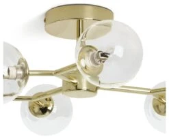 Habitat Molecular 6 Light Metal Flush Ceiling Light - Brass 12 Habitat Molecular 6 Light Metal Flush Ceiling Light - Brass -Home Sales Store 9409406 R Z004A