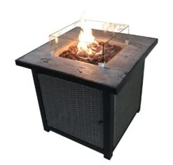 Teamson Home HF25601BA UK Gas Fire Pit With Cover -Home Sales Store 9410196 R Z004A