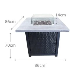 Teamson Home HF34501BA UK Gas Fire Pit With Cover -Home Sales Store 9410206 R Z003A