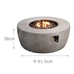 Teamson Home HF36501AA UK Gas Fire Pit With Cover -Home Sales Store 9410244 R Z003A