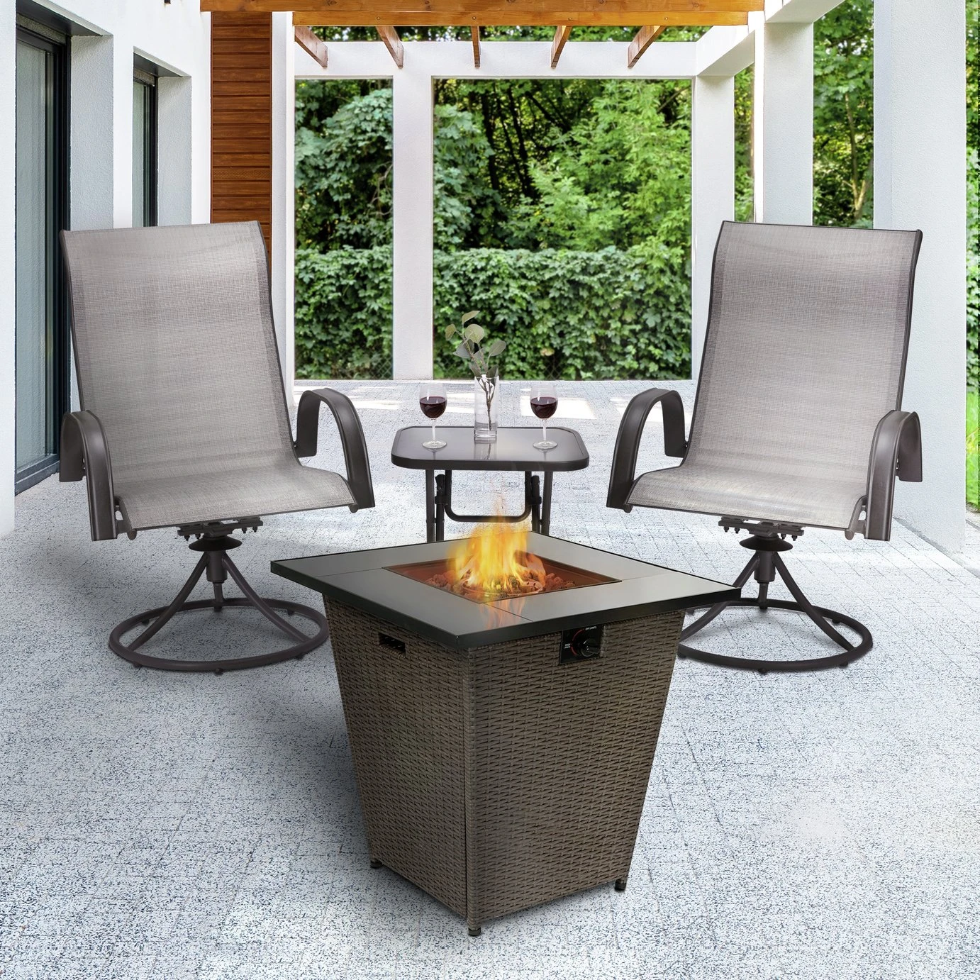 Teamson Home HF30200AA UK Gas Fire Pit With Cover 5 Teamson Home HF30200AA UK Gas Fire Pit With Cover - Image 3