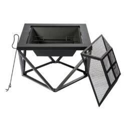 Teamson Home PT-FW0002 Wood Burning Fire Pit With Cover -Home Sales Store 9410804 R Z006A