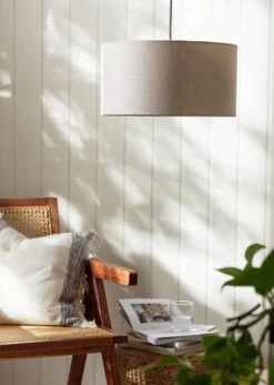 Habitat 35cm Linen Drum Shade - Oatmeal -Home Sales Store 9425617 R Z002C