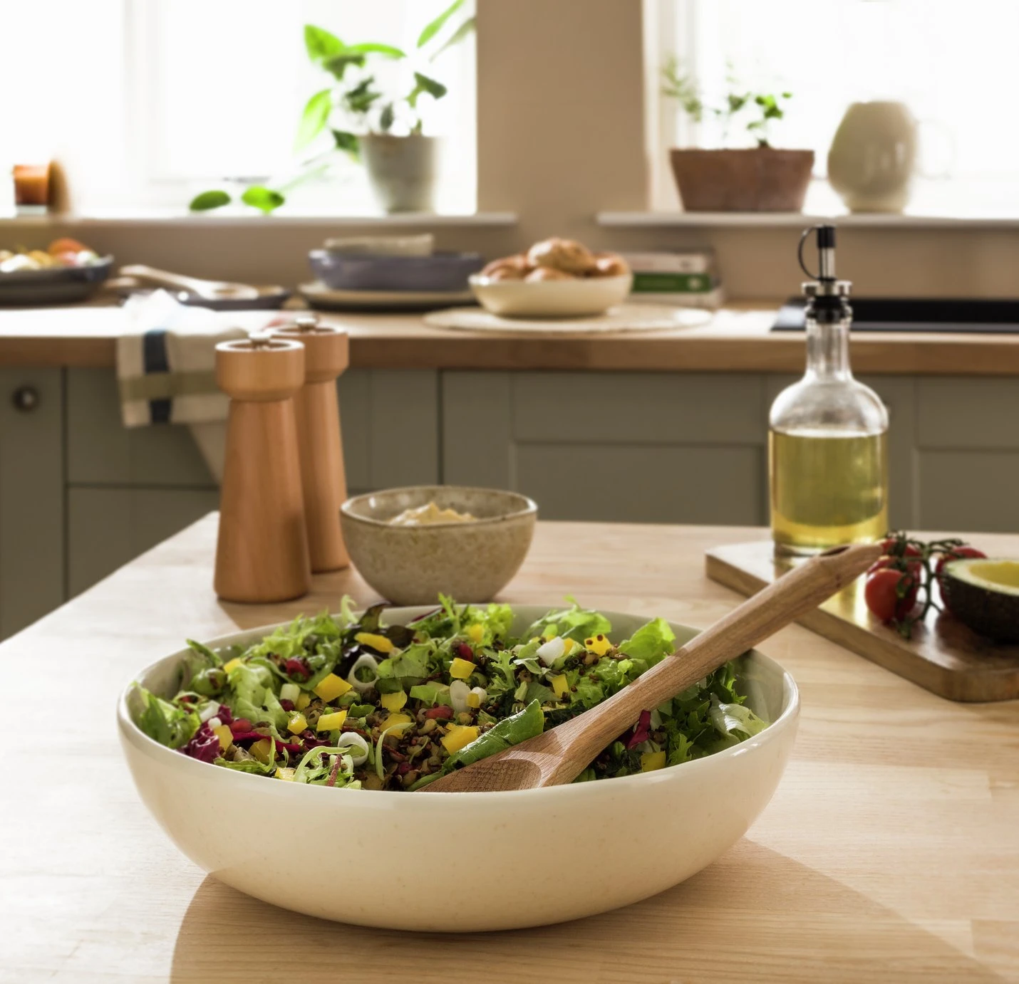 Habitat Evora Speckled Salad Bowl - Natural 4 Habitat Evora Speckled Salad Bowl - Natural - Image 2