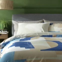 Habitat Geo Blue & Cream Bedding Set - Single -Home Sales Store 9441897 R Z004A