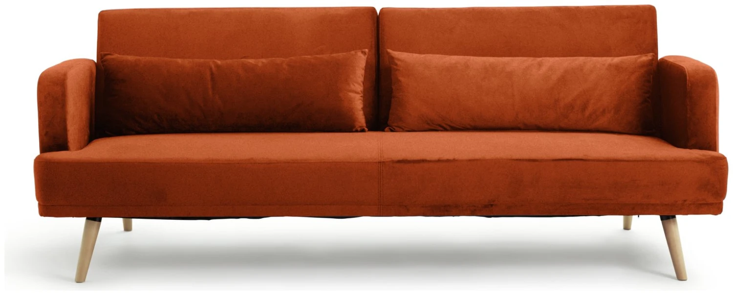 Habitat Andy Clic Clac Velvet Sofa Bed - Orange 3 Habitat Andy Clic Clac Velvet Sofa Bed - Orange
