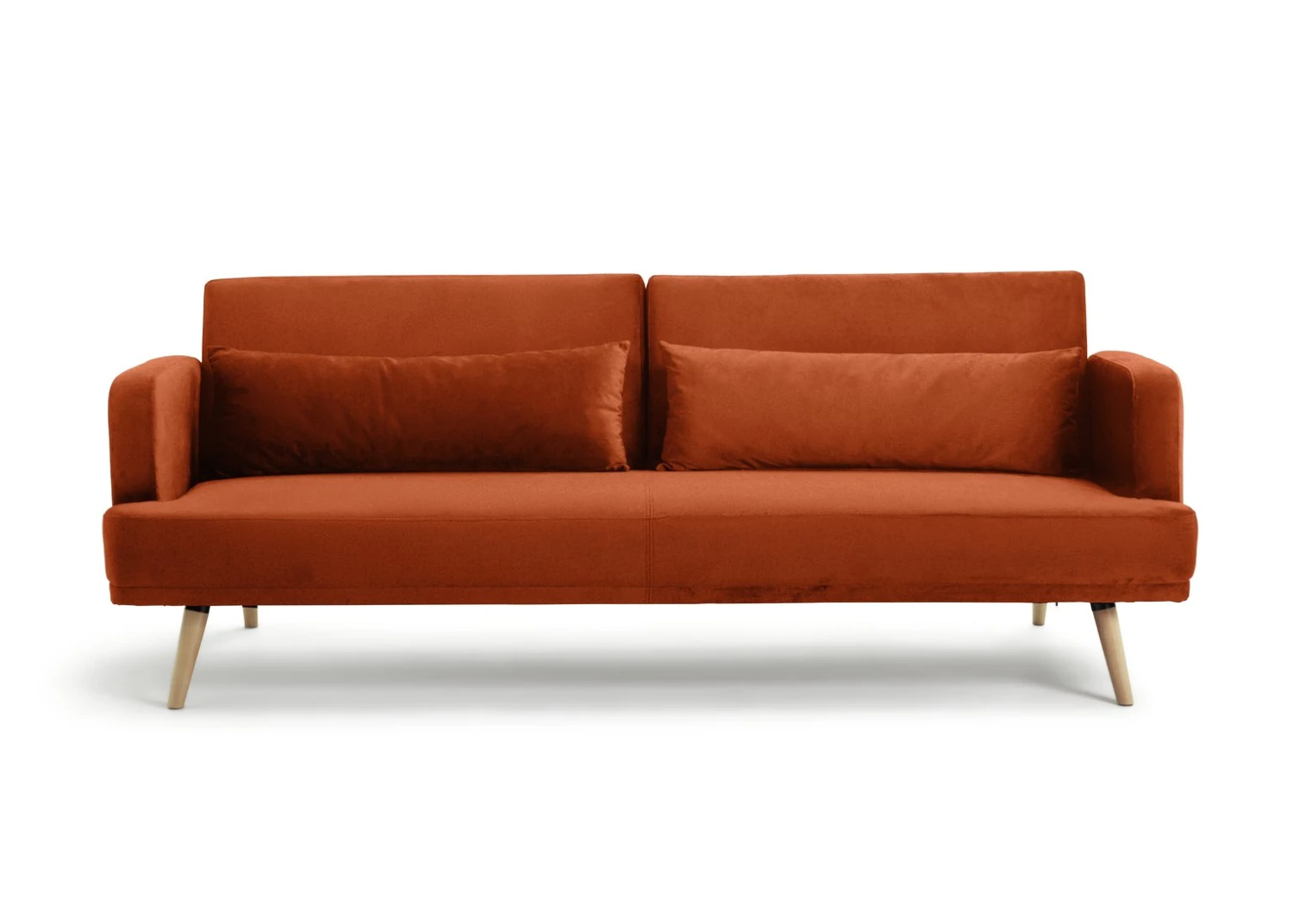 Habitat Andy Clic Clac Velvet Sofa Bed - Orange 8 Habitat Andy Clic Clac Velvet Sofa Bed - Orange - Image 6