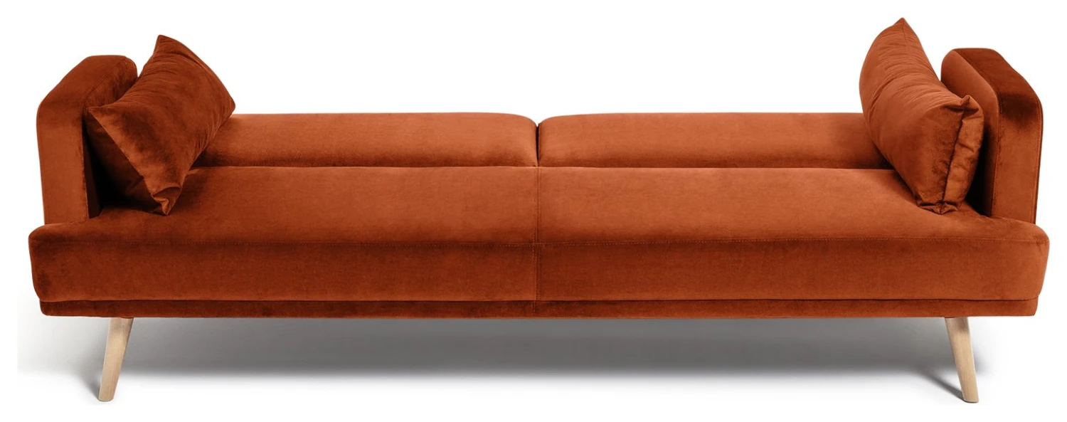 Habitat Andy Clic Clac Velvet Sofa Bed - Orange 9 Habitat Andy Clic Clac Velvet Sofa Bed - Orange - Image 7