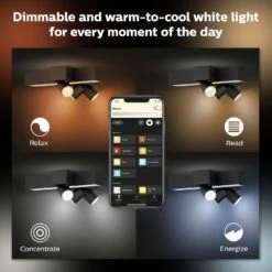 Philips Hue Centris 3 Light Flush To Ceiling Light - Black -Home Sales Store 9455072 R Z005A