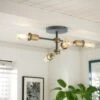 Habitat Tay 4 Light Flush To Ceiling Light - Grey & Brass -Home Sales Store 9467644 R Z001A