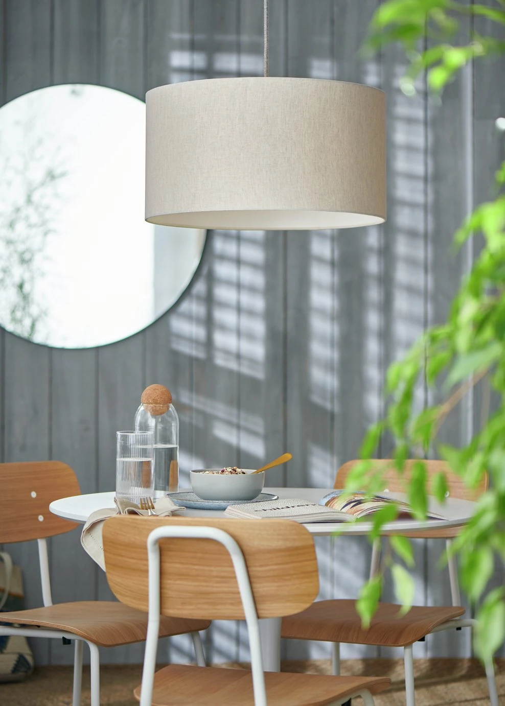 Habitat 49cm Linen Drum Shade - Oatmeal 7 Habitat 49cm Linen Drum Shade - Oatmeal - Image 5