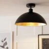 Habitat Yuno Leaf Flush To Ceiling Light - Black And Gold -Home Sales Store 9487521 R Z001A