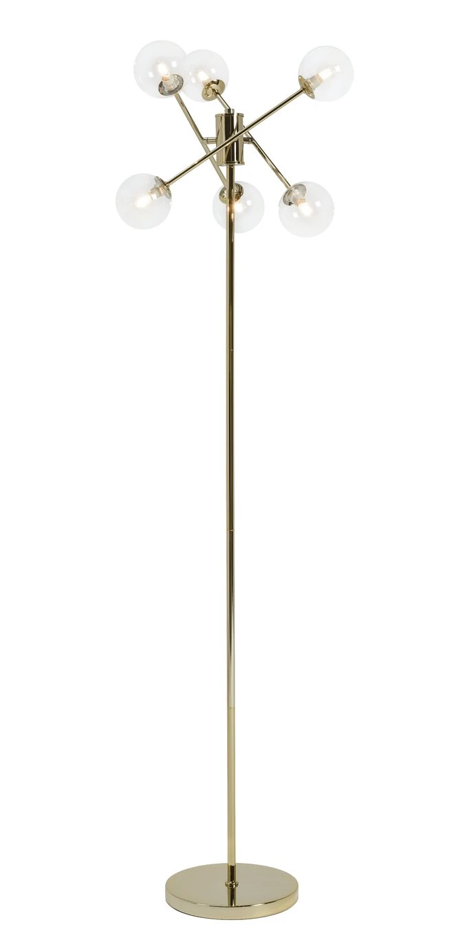 Habitat Glam 6 Light Glass Floor Lamp – Gold 6 Habitat Glam 6 Light Glass Floor Lamp – Gold - Image 4