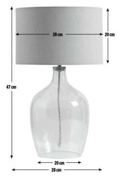 Habitat Abas Glass Table Lamp - Clear & Cream -Home Sales Store 9489732 R E001