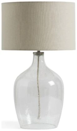 Habitat Abas Glass Table Lamp - Clear & Cream -Home Sales Store 9489732 R Z001C