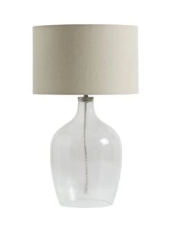 Habitat Abas Glass Table Lamp - Clear & Cream -Home Sales Store 9489732 R Z007A